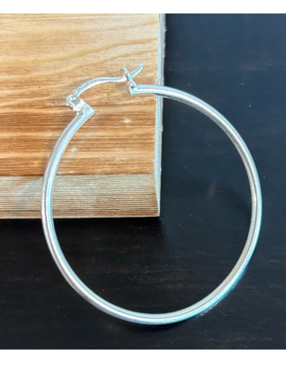 925 Sterling Silver Hoop Earrings - Classic Women's Hoops 1.5 diameter